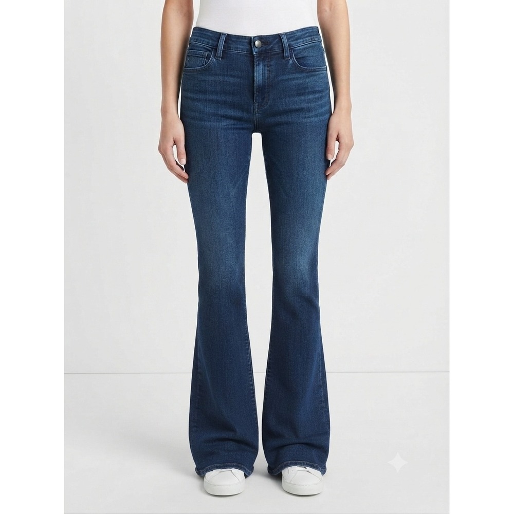 J Brand Sallie Mid Rise Boot Jeans Reality Dark Indigo Blue Size 27